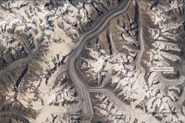 From file: Glaciers in the Pamir mountain range located in the central parts of Republic of Tajikistan are pictured here from the Internatio<em></em>nal Space Station | Photo: NASAEarth / ZUMAPressWire / ZUMAPRESS.com