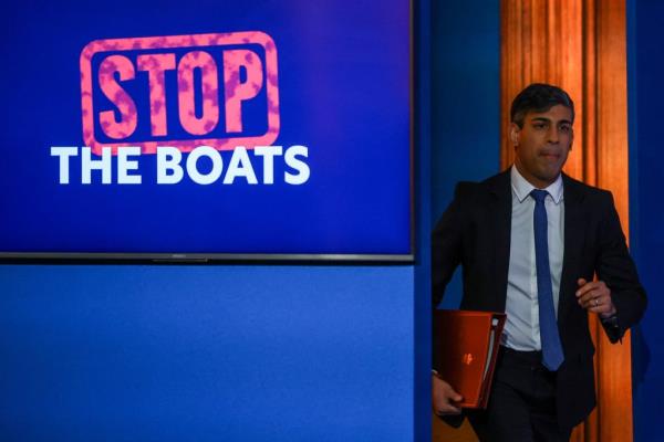 From file: British Prime Minister Rishi Sunak made a speech on April 22 promising flights would take off in ten weeks. Just a week later, his government issued guidance saying flights would start in July | Photo: Toby Melville / Reuters / pool